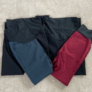 Liverpool Maternity Leggings- Lot of 4, 2 black, 1 maroon, 1 navy/slate